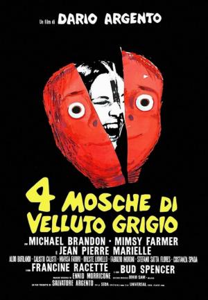 Cuatro moscas sobre terciopelo gris